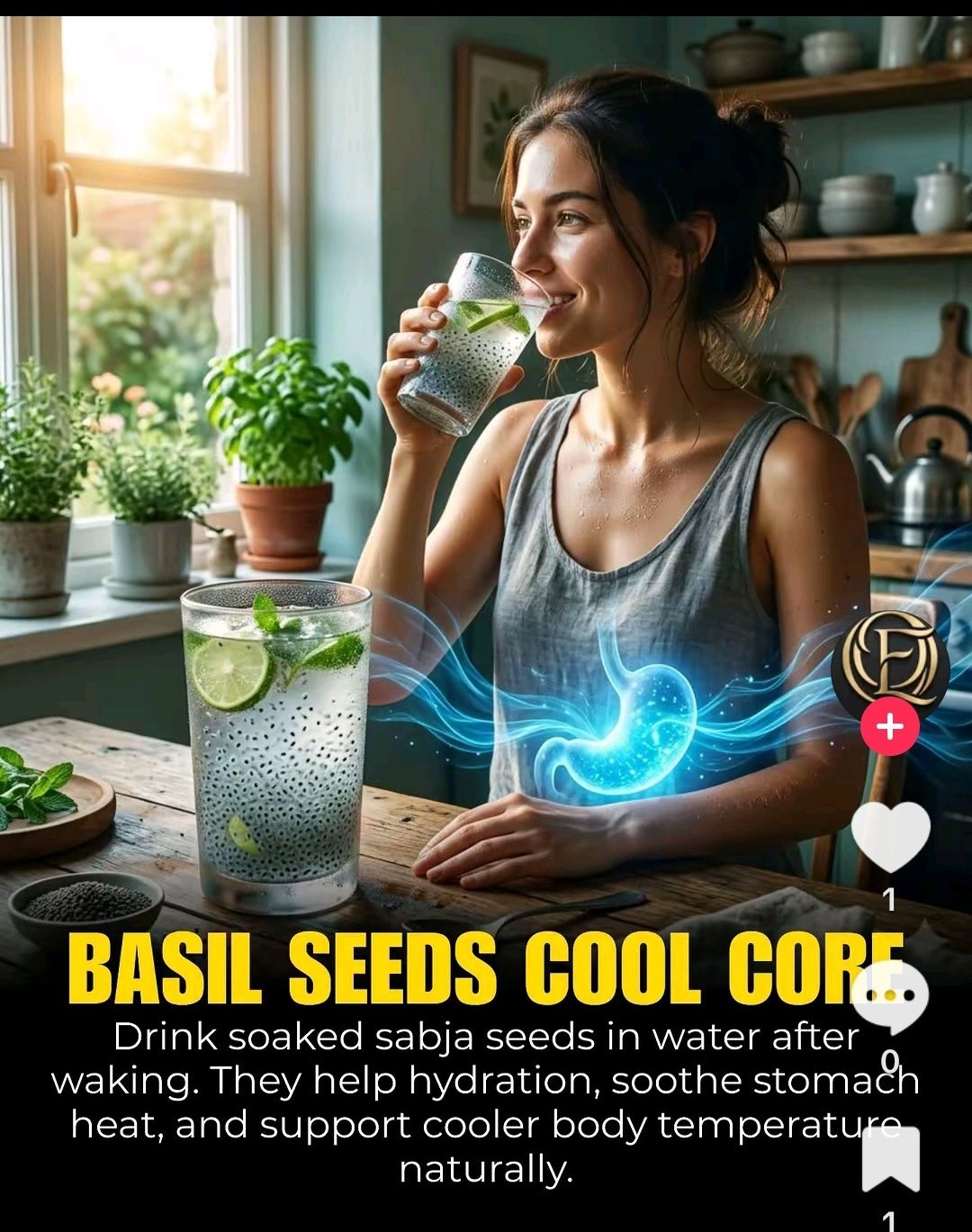 Basil Seeds Cool Core Temperature — Gut, Stomach, Hydration