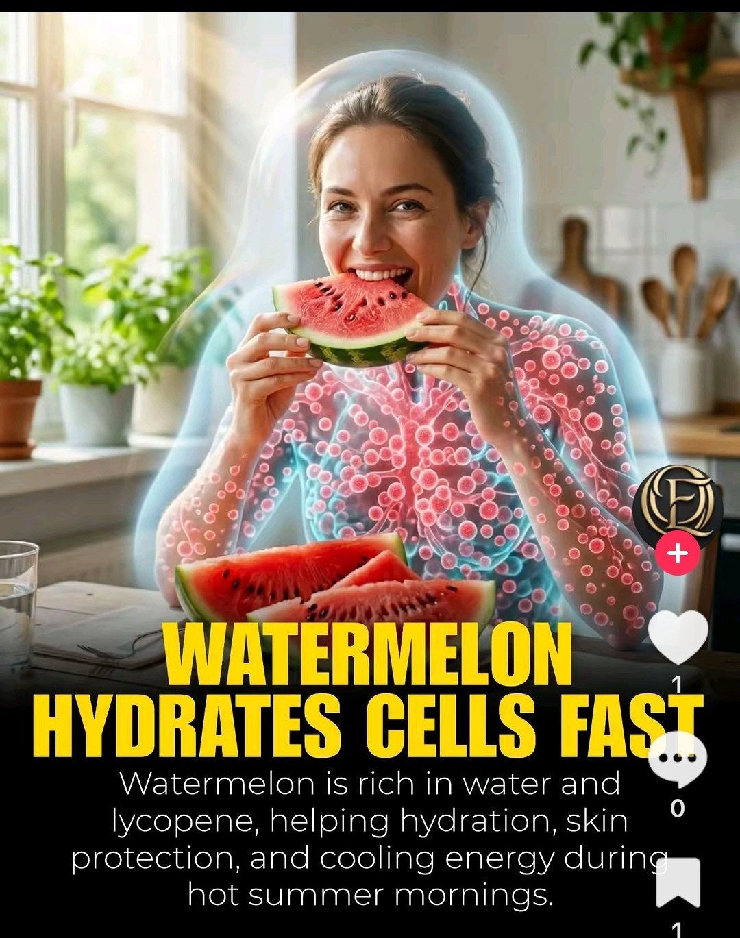 Watermelon Hydrates Cells Fast — Lycopene, L-citrulline, Water, Cooling Energy