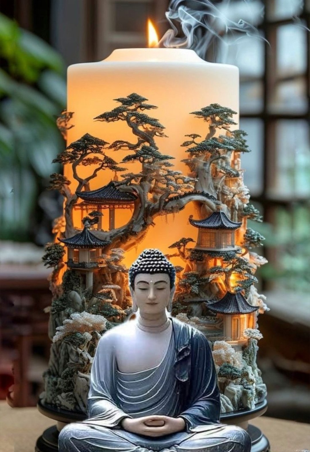 Buddha candle meditation