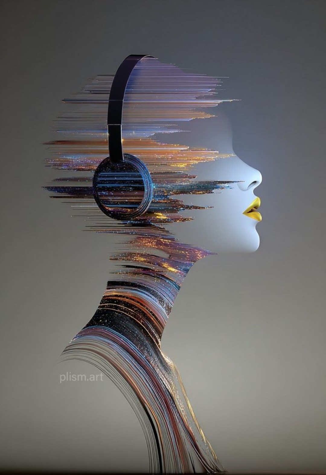 Nature goddess as cello — waterfall and butterflies within the music