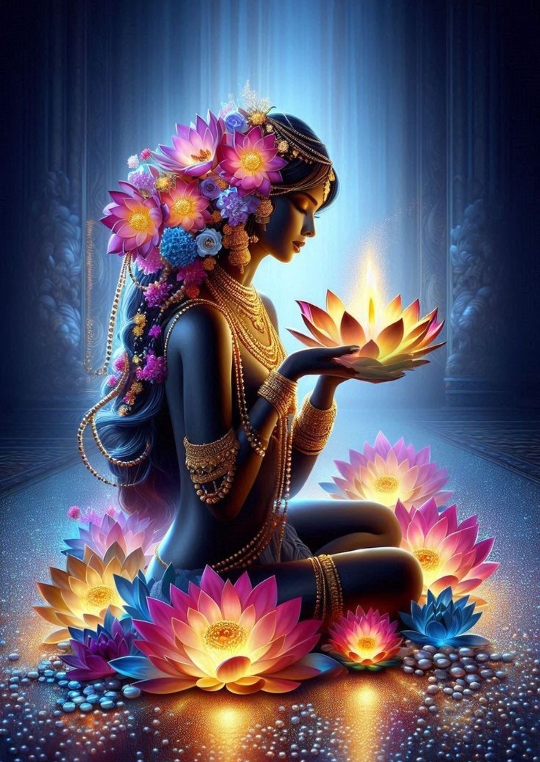 Sacred goddess — lotus flame