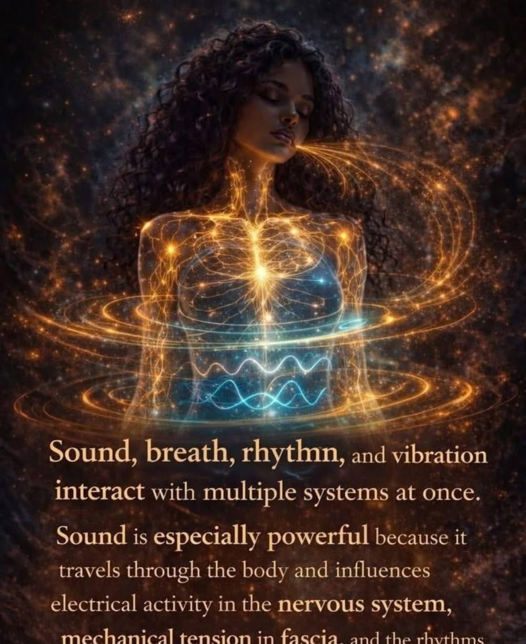 Sound, breath, rhythm and vibration interact with multiple systems — nervous system healing