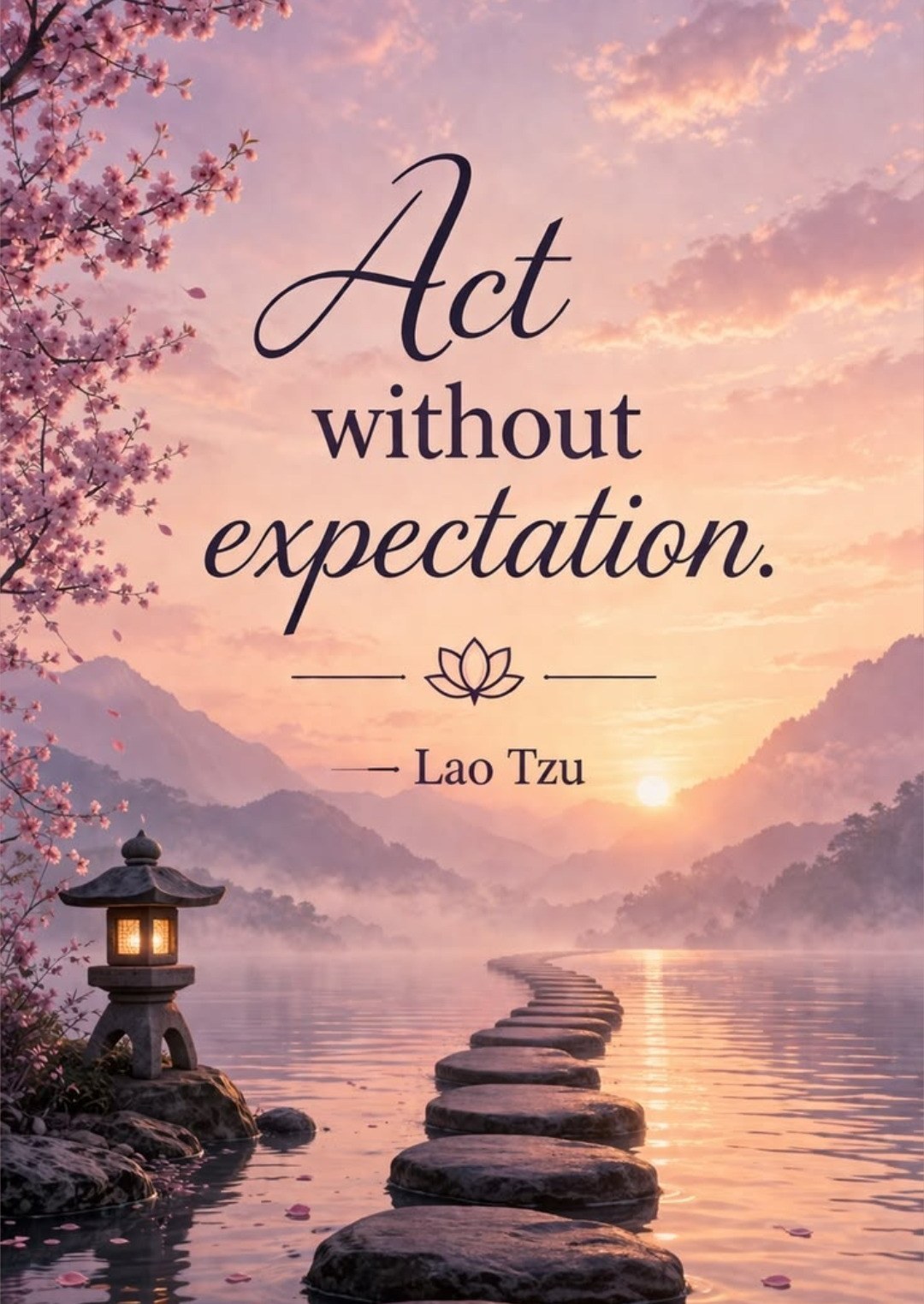 Act without expectation — Lao Tzu