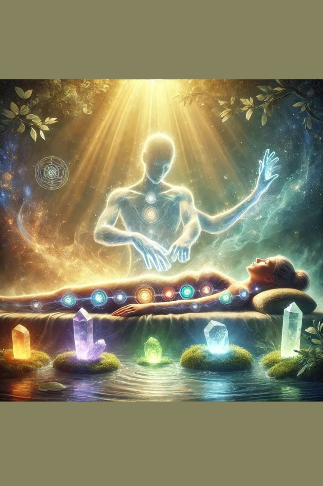 Reiki energy healing — universal life force with chakras and crystals