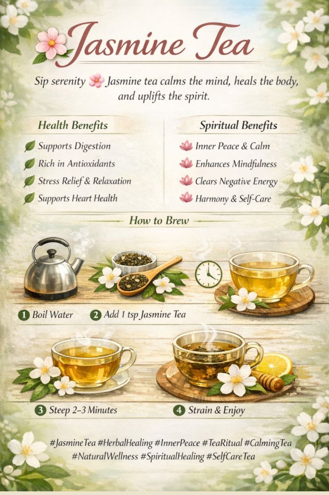 Jasmine Tea — Health and Spiritual Benefits, How to Brew