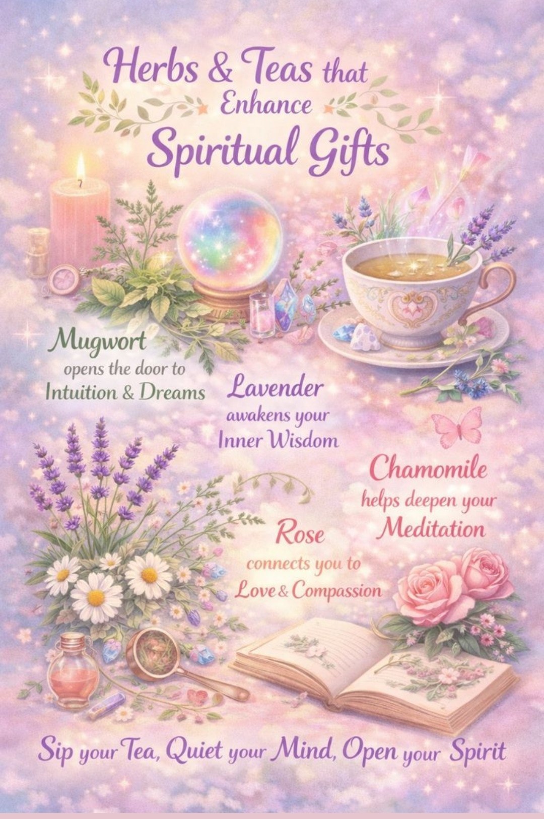 Herbs and Teas that Enhance Spiritual Gifts — Mugwort, Lavender, Rose, Chamomile