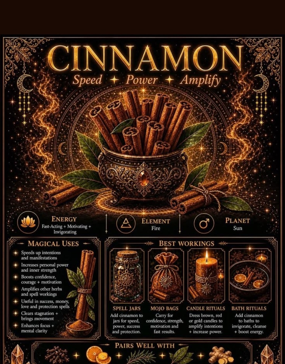Cinnamon — Speed, Power, Amplify — Element Fire, Planet Sun