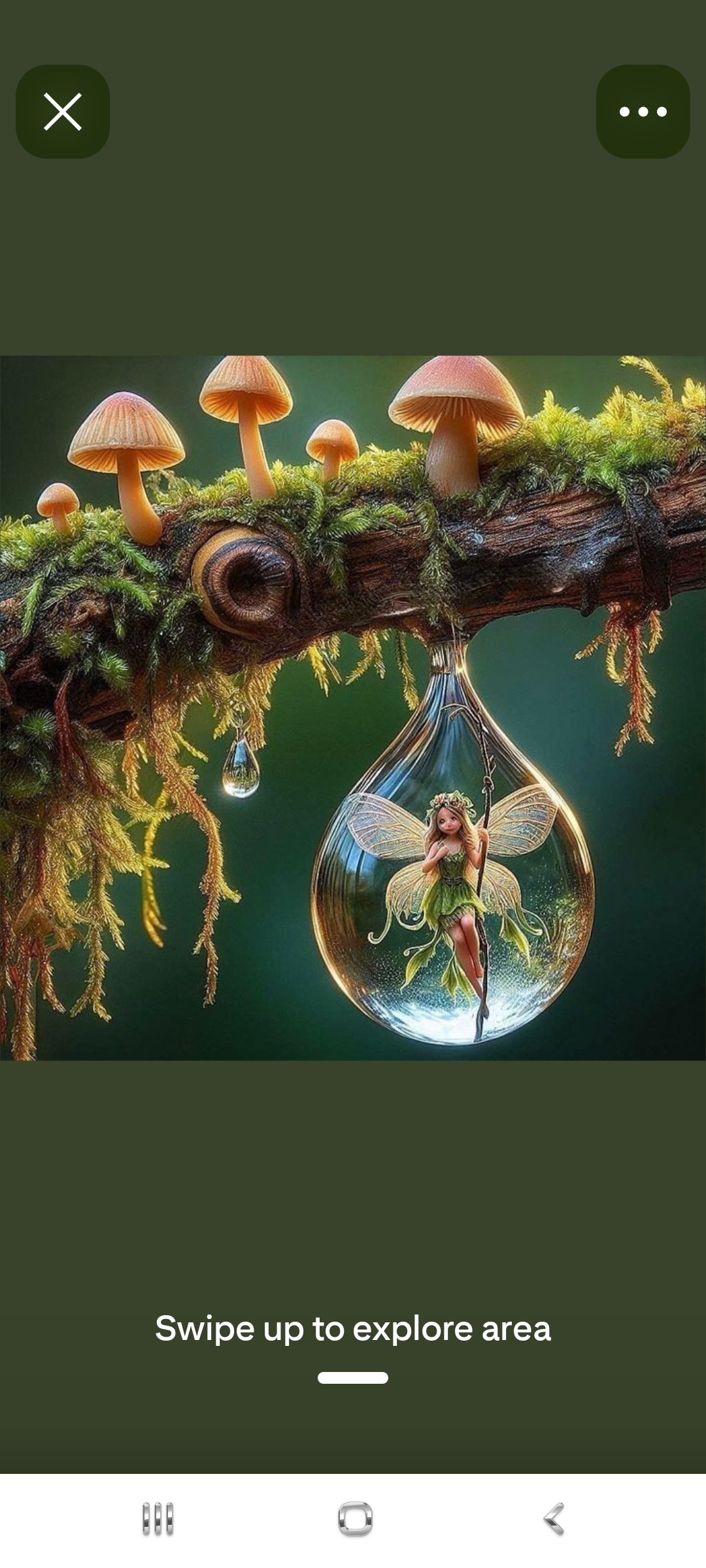 Fairy in a water droplet — hidden world