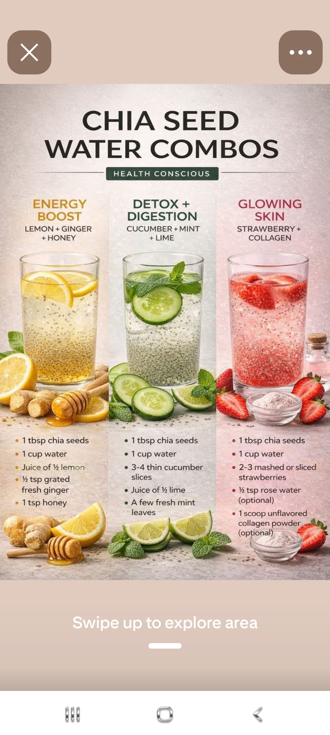 Chia Seed Water Combos — Energy Boost, Detox and Digestion, Glowing Skin