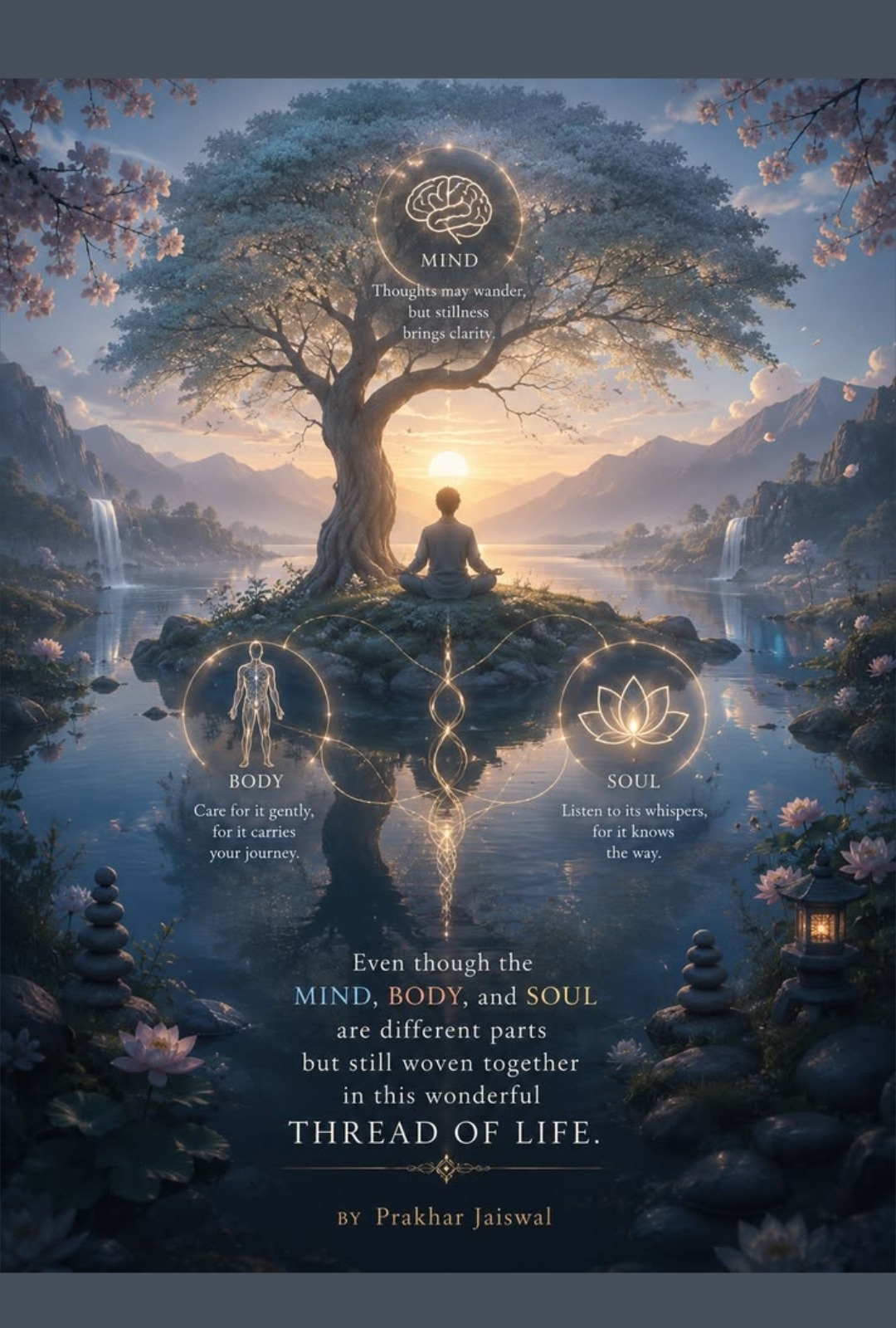 Mind Body Soul — even though Mind, Body, and Soul are different parts, they are woven together in the Thread of Life