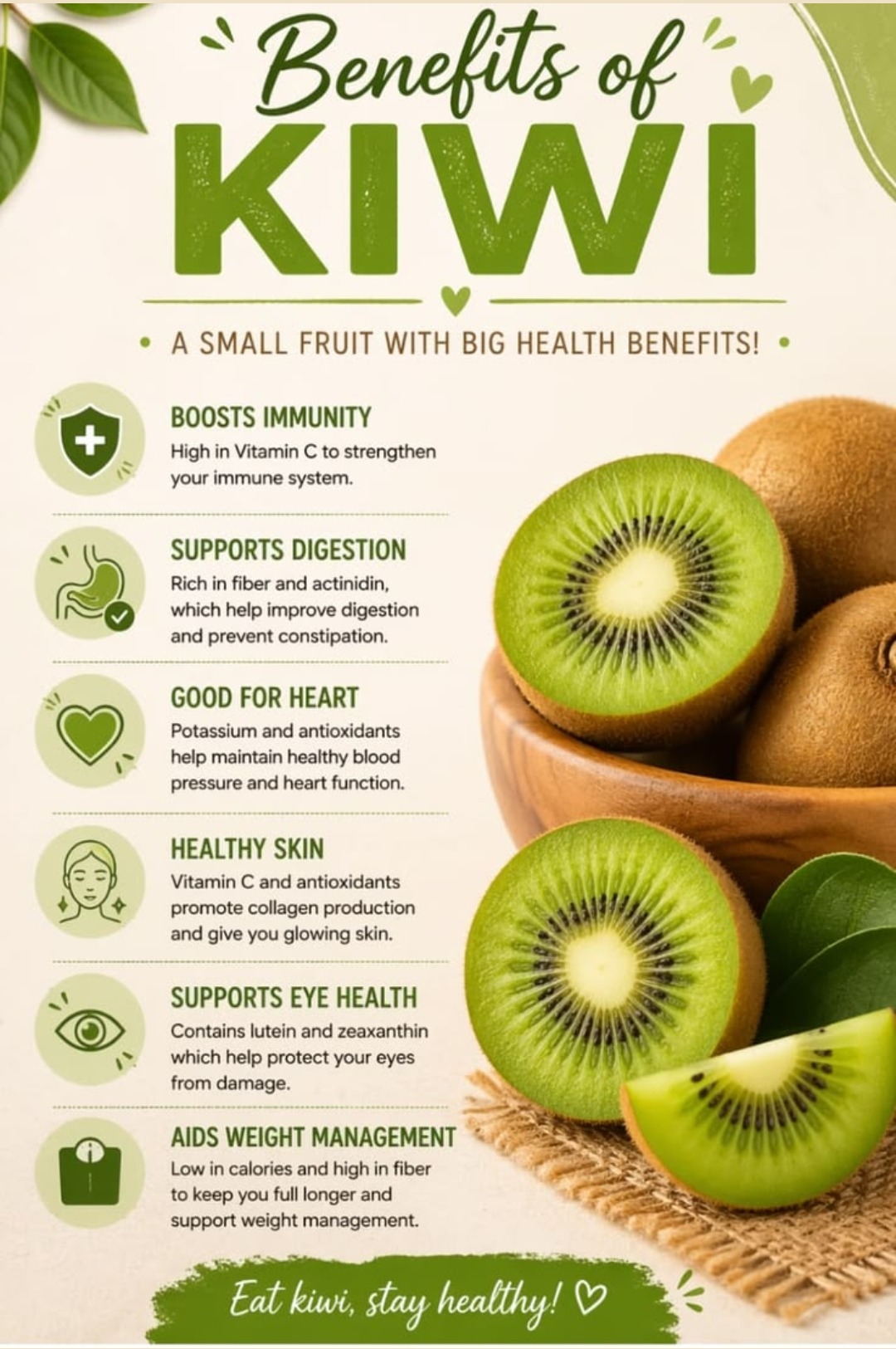 Benefits of kiwi — a small fruit with big health benefits, boosts immunity, supports digestion, good for heart, healthy skin