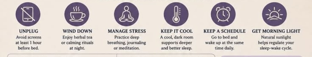 Six natural habits for better sleep — unplug, wind down, manage stress, keep it cool, keep a schedule, get morning light
