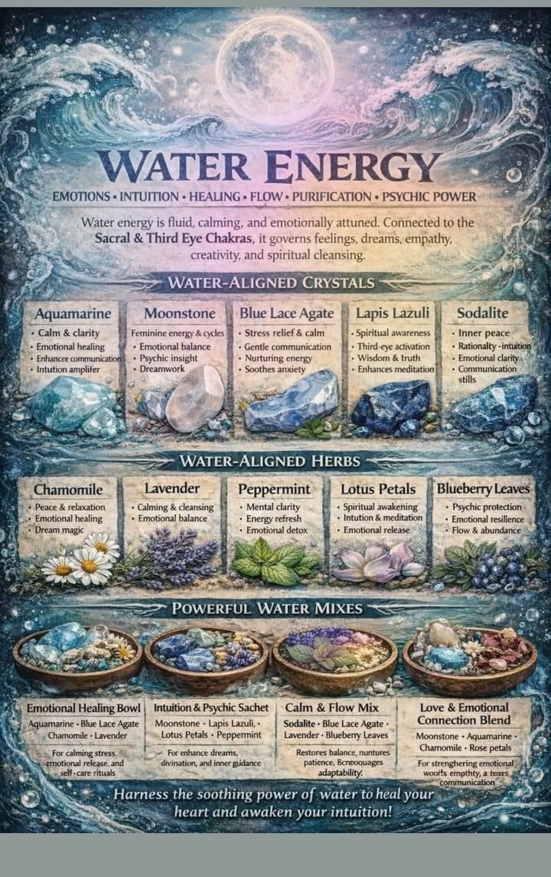 Water energy — water-aligned crystals, herbs and powerful water mixes for emotional healing
