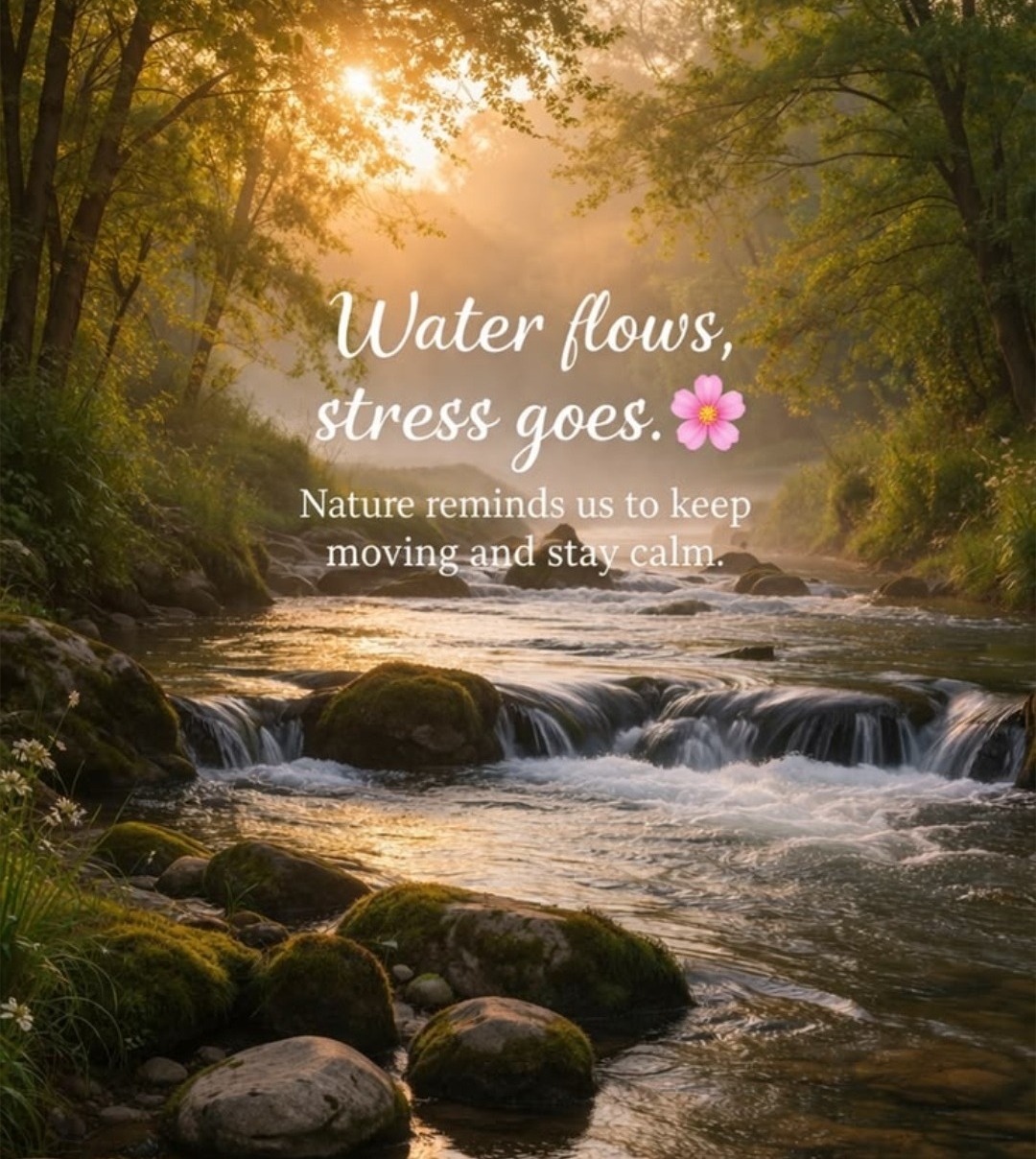 Water flows, stress goes — nature reminds us to keep moving and stay calm